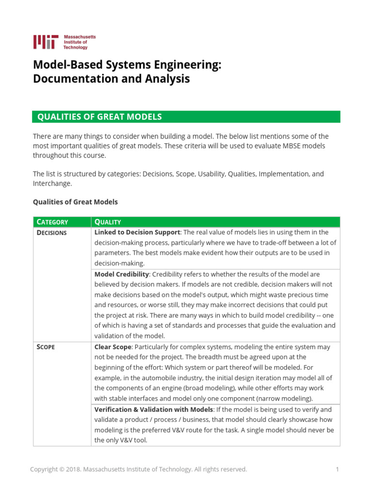 Qualities of Effective MBSE Models | PDF | Verification And Validation ...