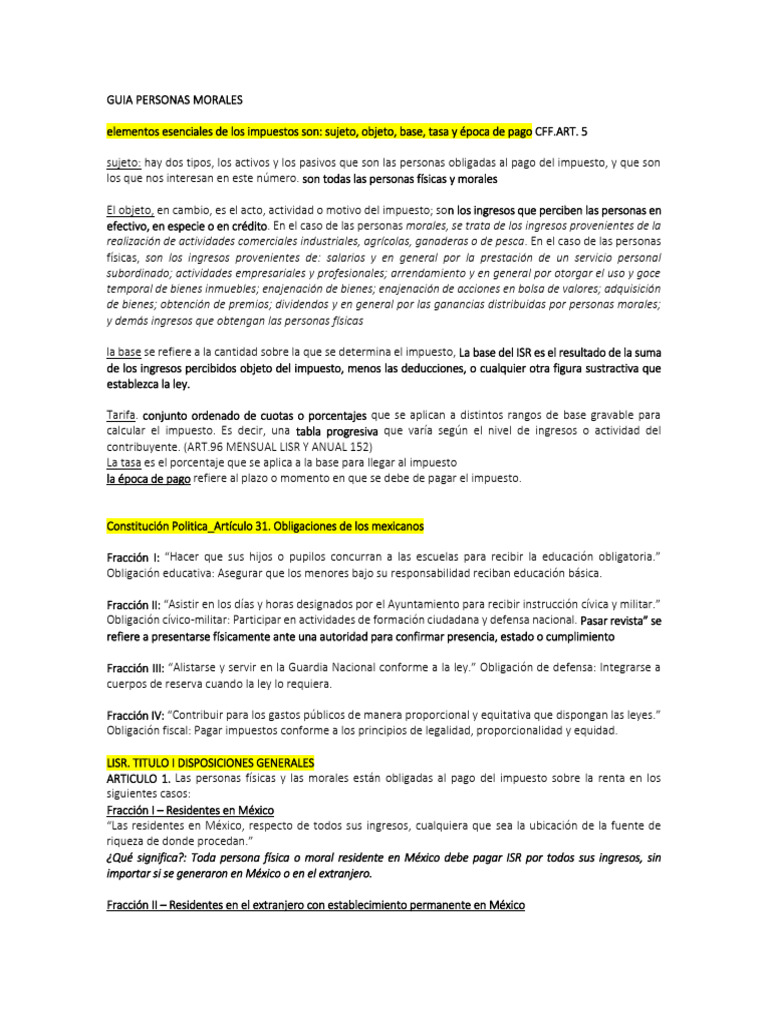 Guía sobre ISR para Personas Morales | PDF | Impuesto sobre la renta ...