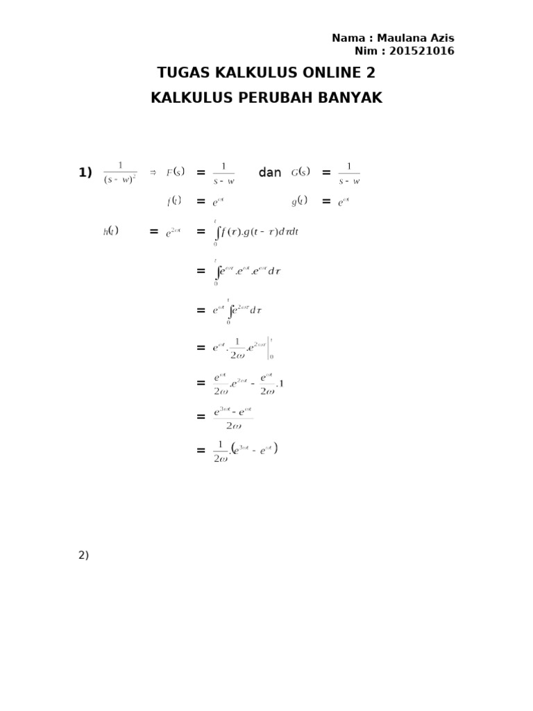 Tugas Online 2 Kalkulus | PDF