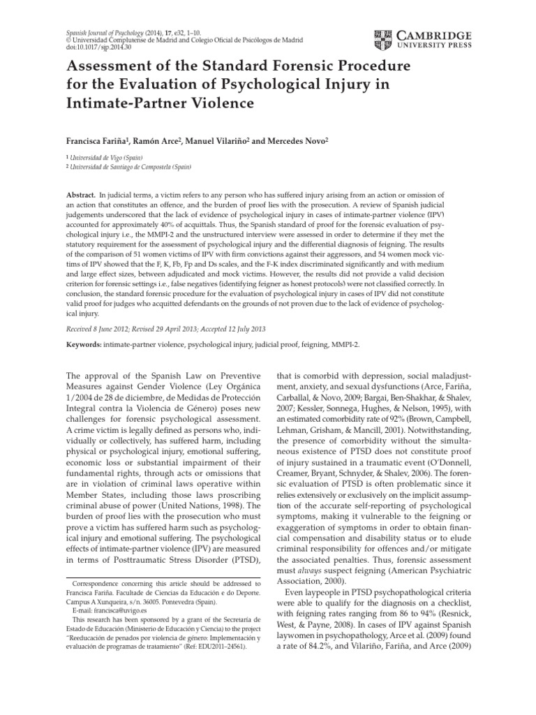 Forensic Evaluation of IPV Psychological Injury | PDF | Mental Disorder ...