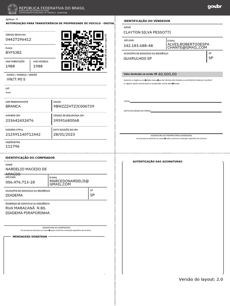 Transferência de Propriedade de Veículo | PDF