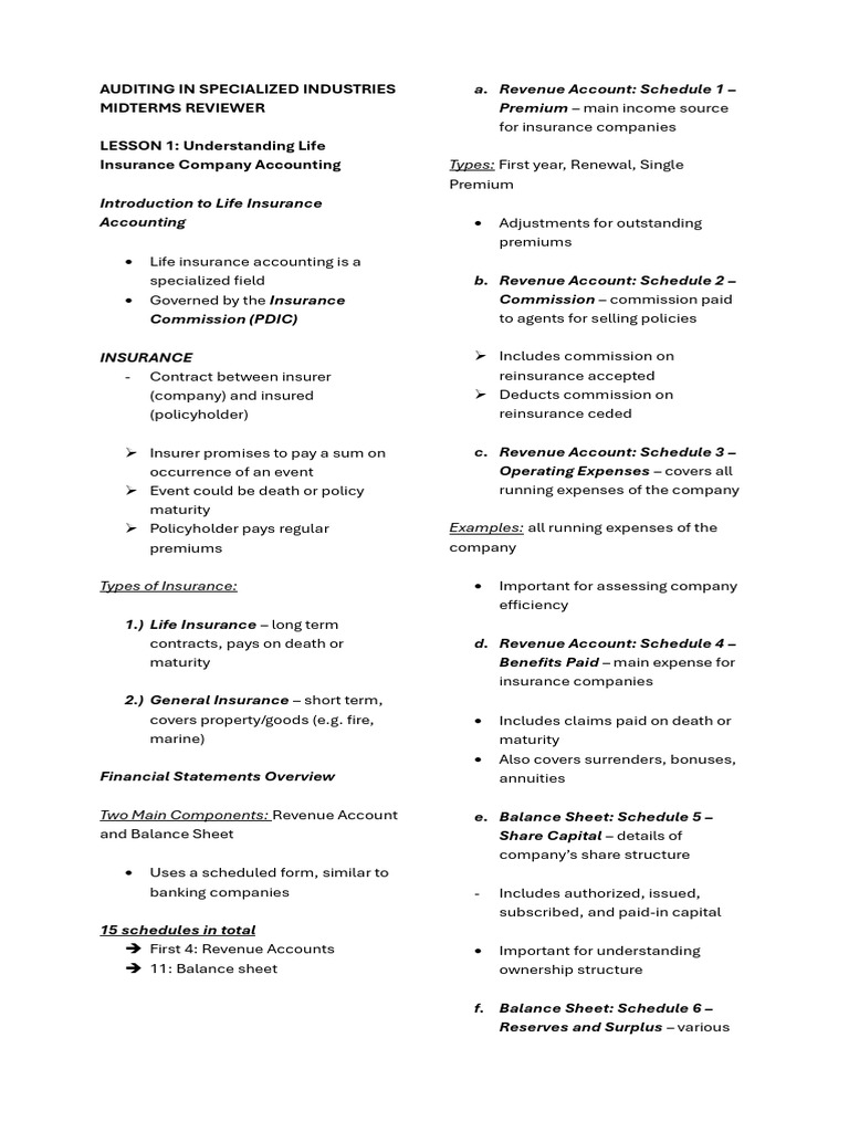 Life Insurance Accounting Overview | PDF | Insurance | Life Insurance