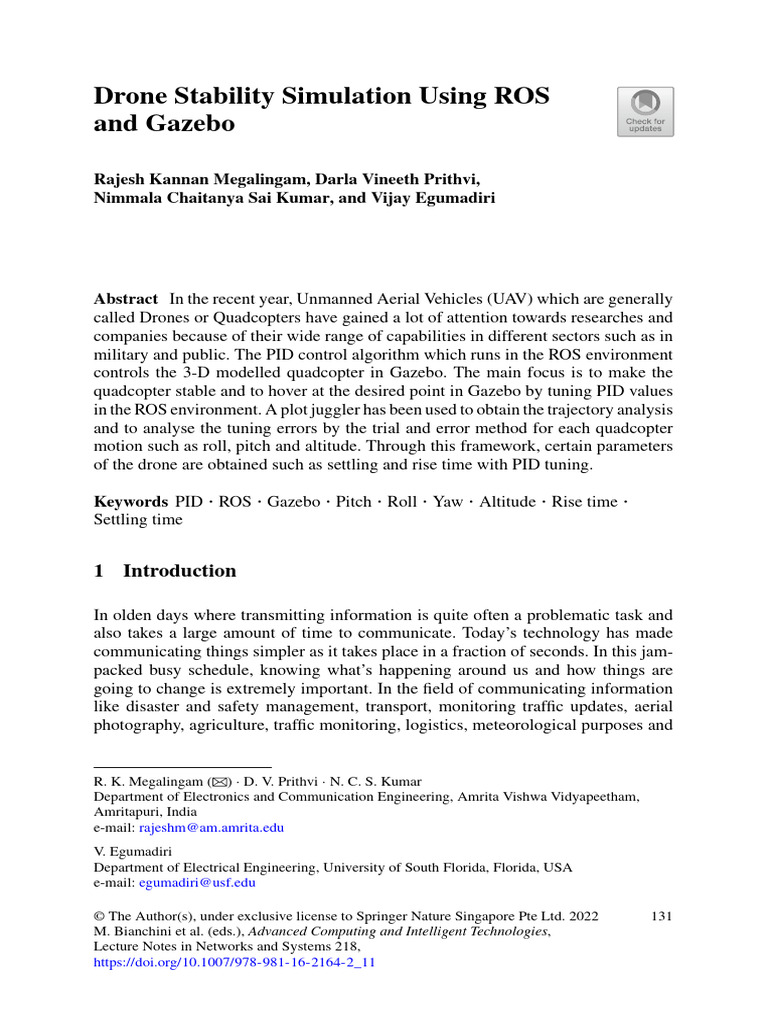 Drone Stability Simulation with ROS | PDF | Control Theory | Unmanned ...