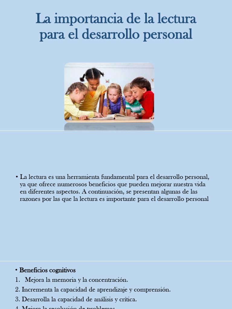 Beneficios de la lectura en el desarrollo personal | PDF