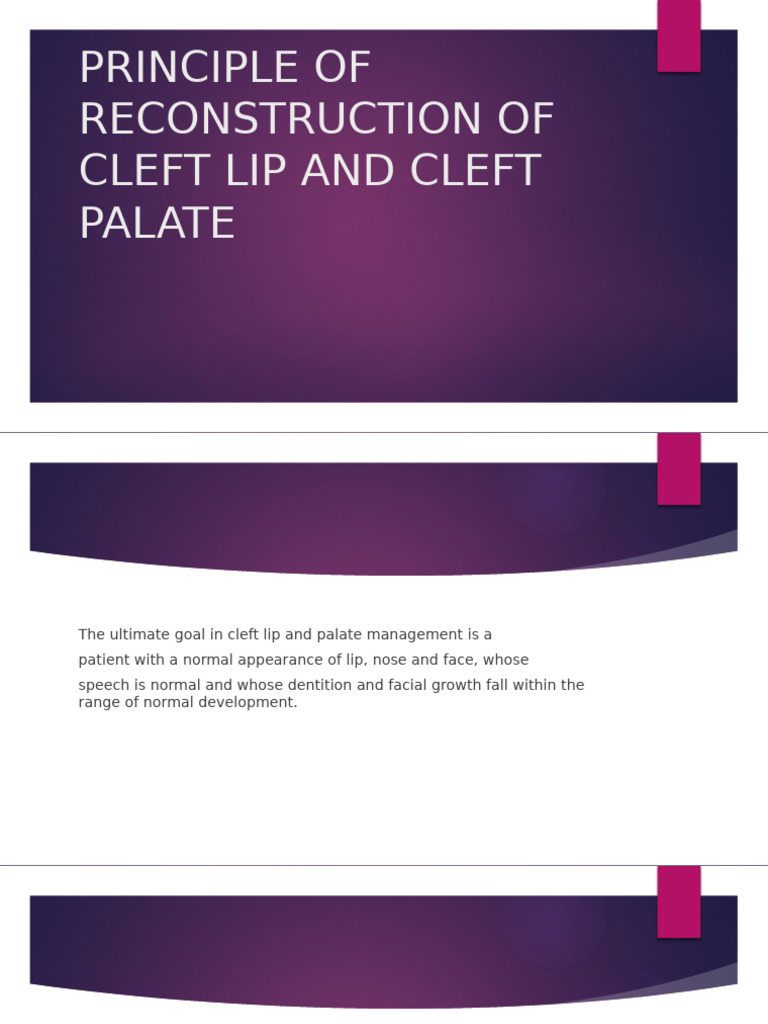 Principle of Reconstruction of Cleft Lip and Cleft | PDF | Lip ...