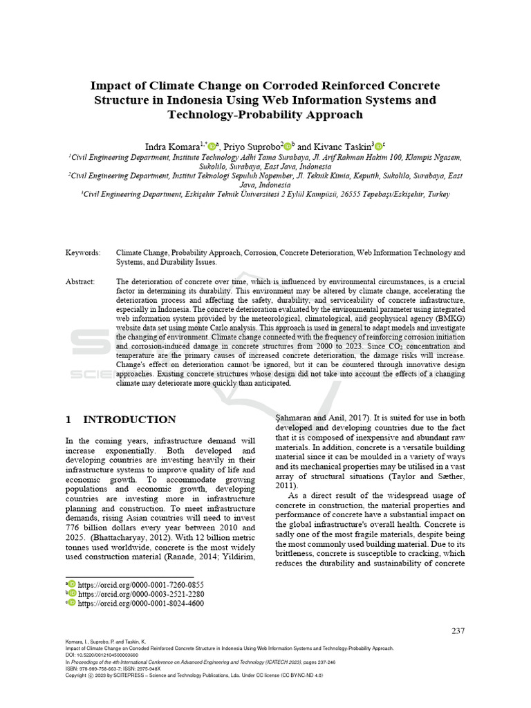 Impact of Climate Change On Corroded Reinforced Concrete | PDF ...