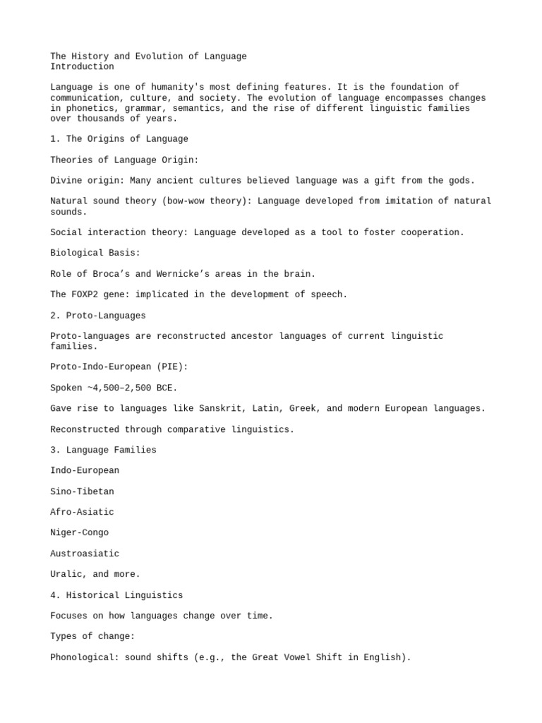 Evolution of Language Through History | PDF