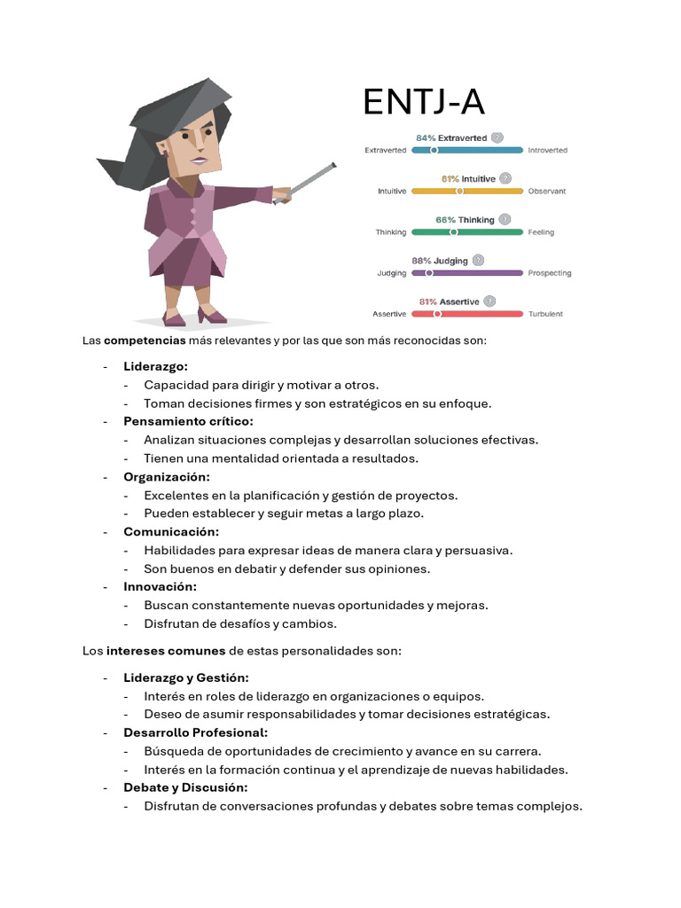 Entj A | PDF | Planificación | Liderazgo