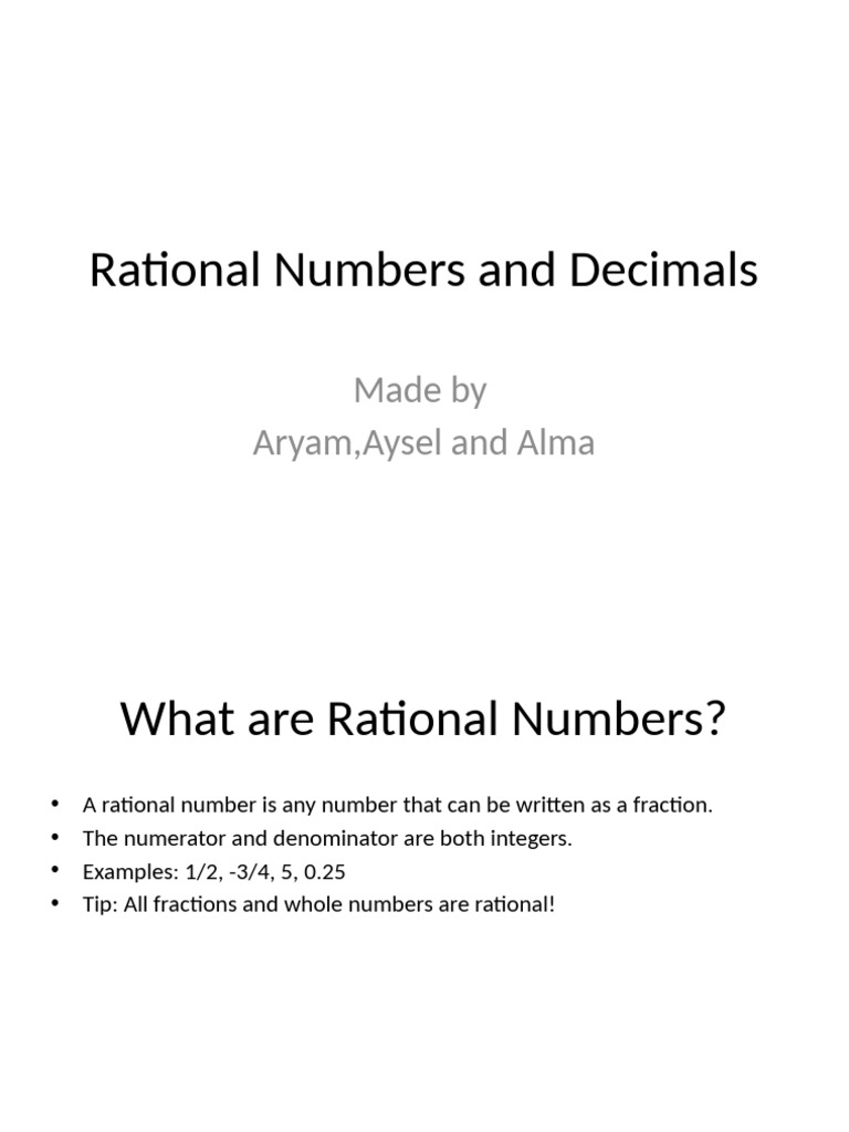 Understanding Rational Numbers & Decimals | PDF