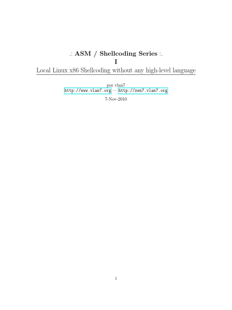 Shellcoding x86 en Linux sin alto nivel | PDF