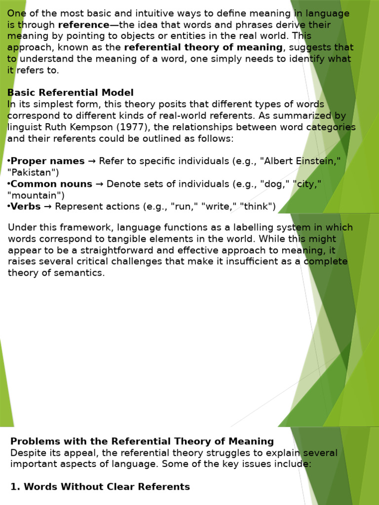 Understanding Referential Meaning in Language | PDF | Semantics | Concept
