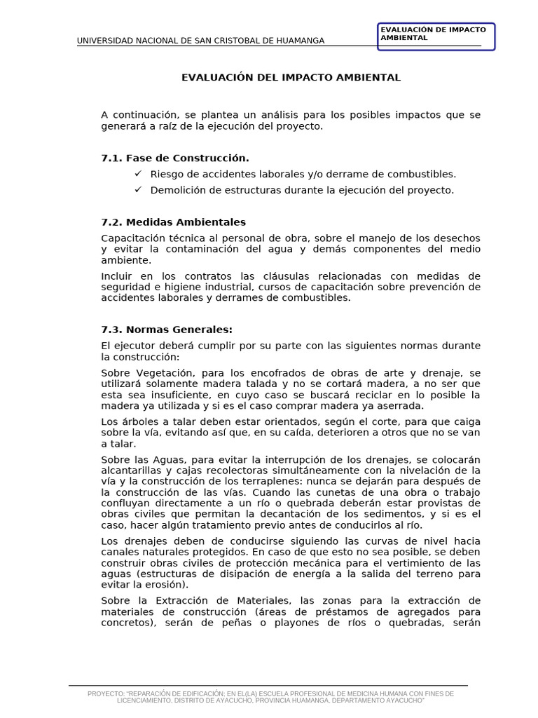 Evaluación de Impacto Ambiental en Ayacucho | PDF | Entorno natural