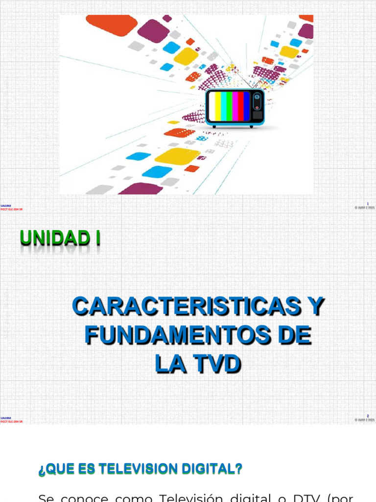 Características de la Televisión Digital | PDF | Frecuencia | Televisión