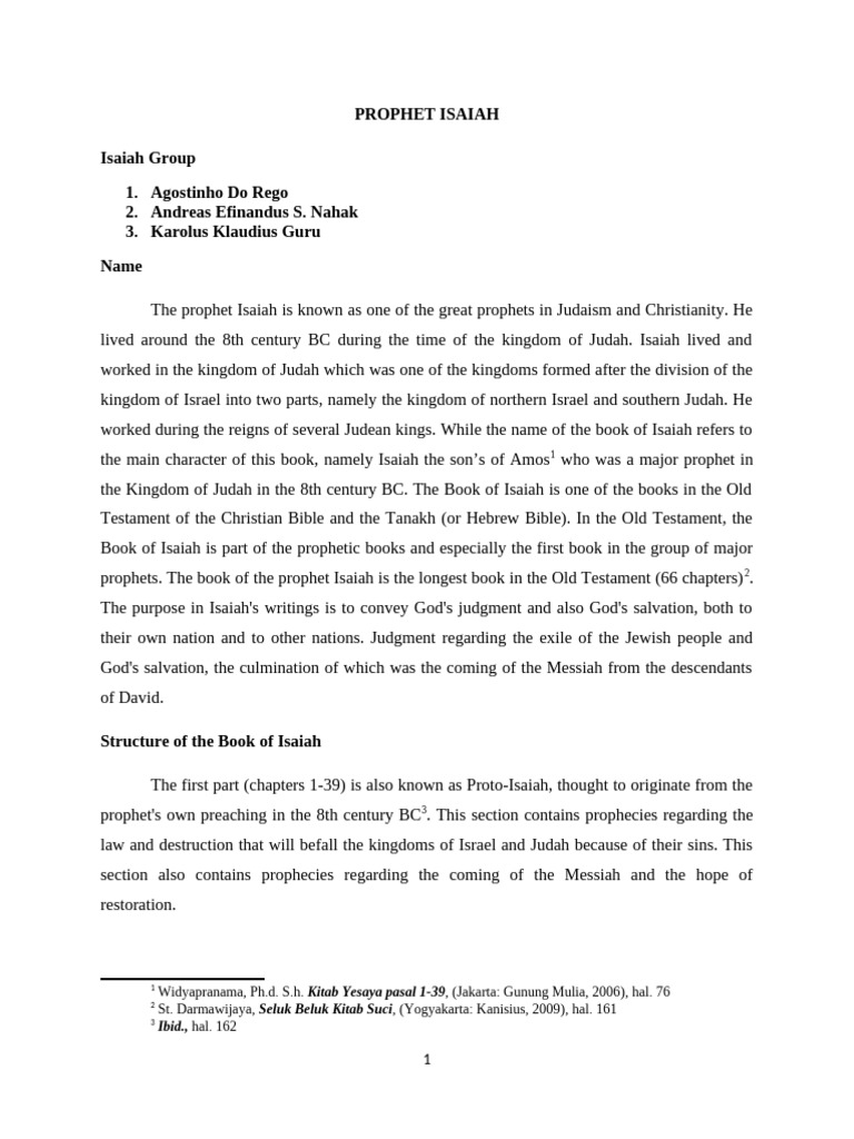 Overview of the Prophet Isaiah | PDF | Book Of Isaiah | Nevi'im