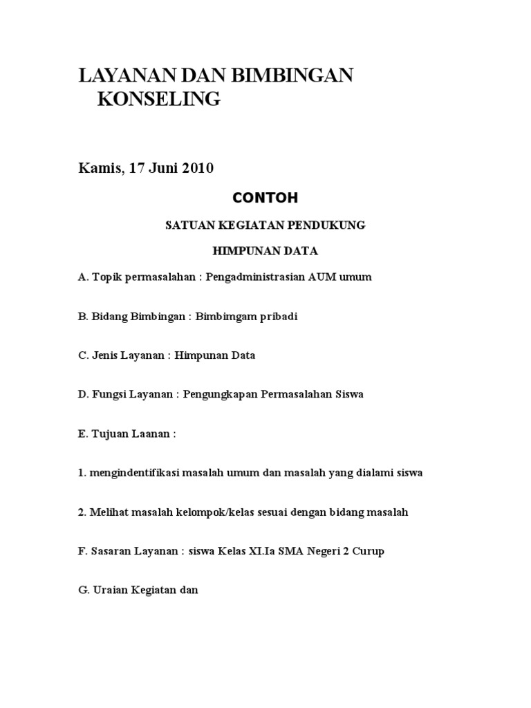 Layanan Dan Bimbingan Konseling
