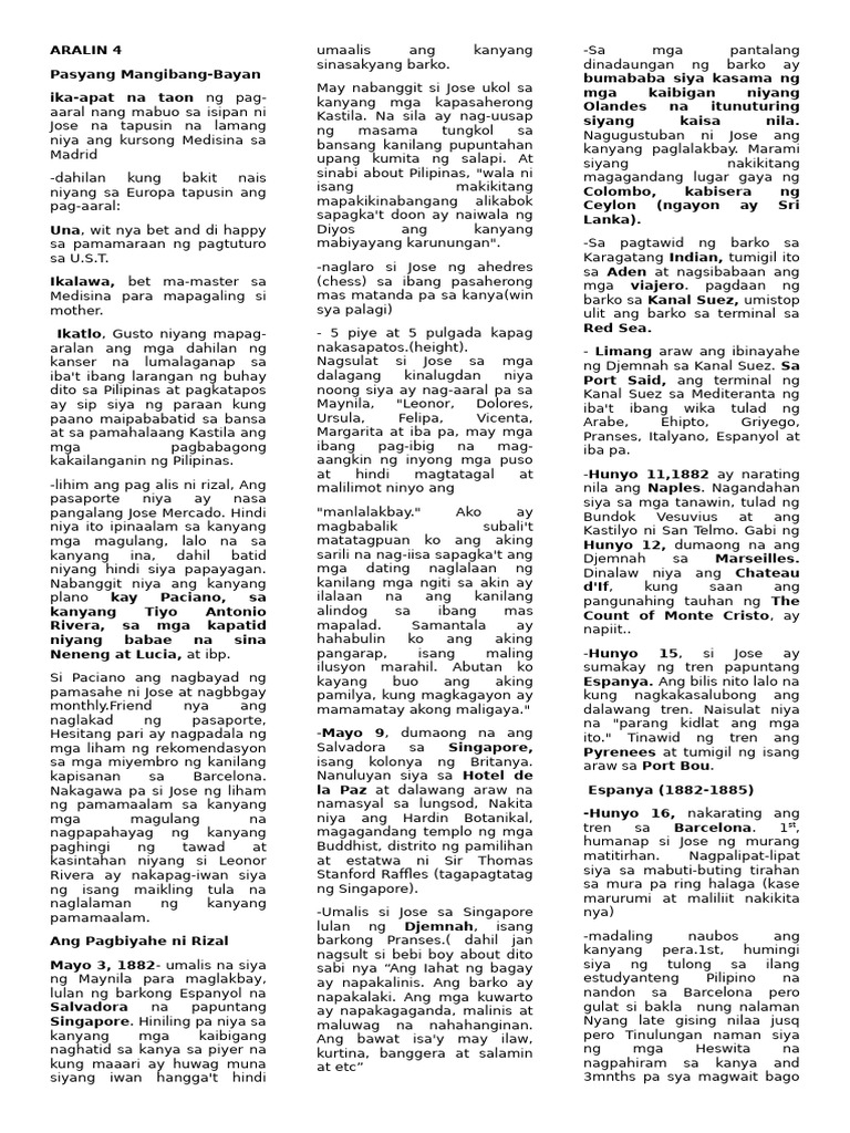 Rizal Reviwer 1 | PDF