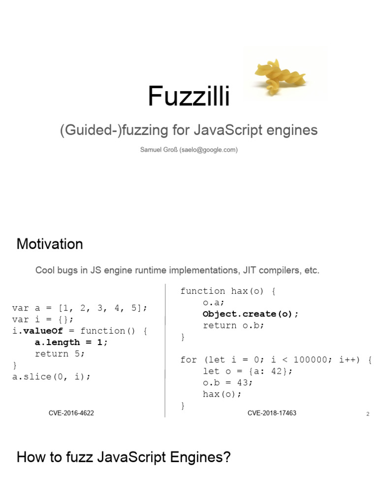 Fuzzilli: Fuzzing JavaScript Engines | PDF | Software Engineering ...