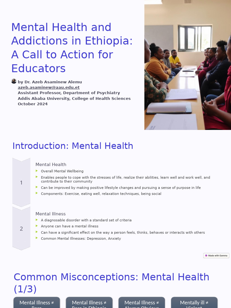 Mental Health Education in Ethiopia | PDF | Mental Health | Mental Disorder