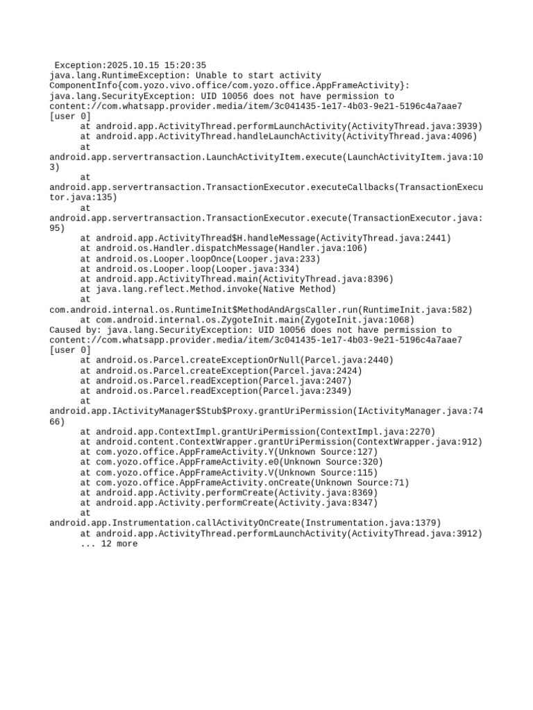 SecurityException in Yozo Office App | PDF | Operating System Families ...