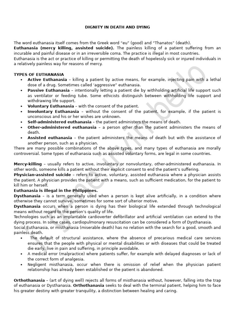 Dignity in Death and Dying | PDF | Terminal Illness | Medical Specialties