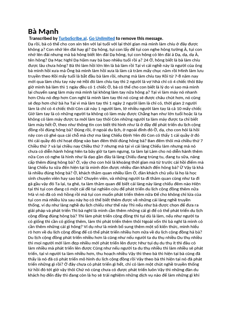 Bà M NH: Transcribed by - To Remove This Message | PDF