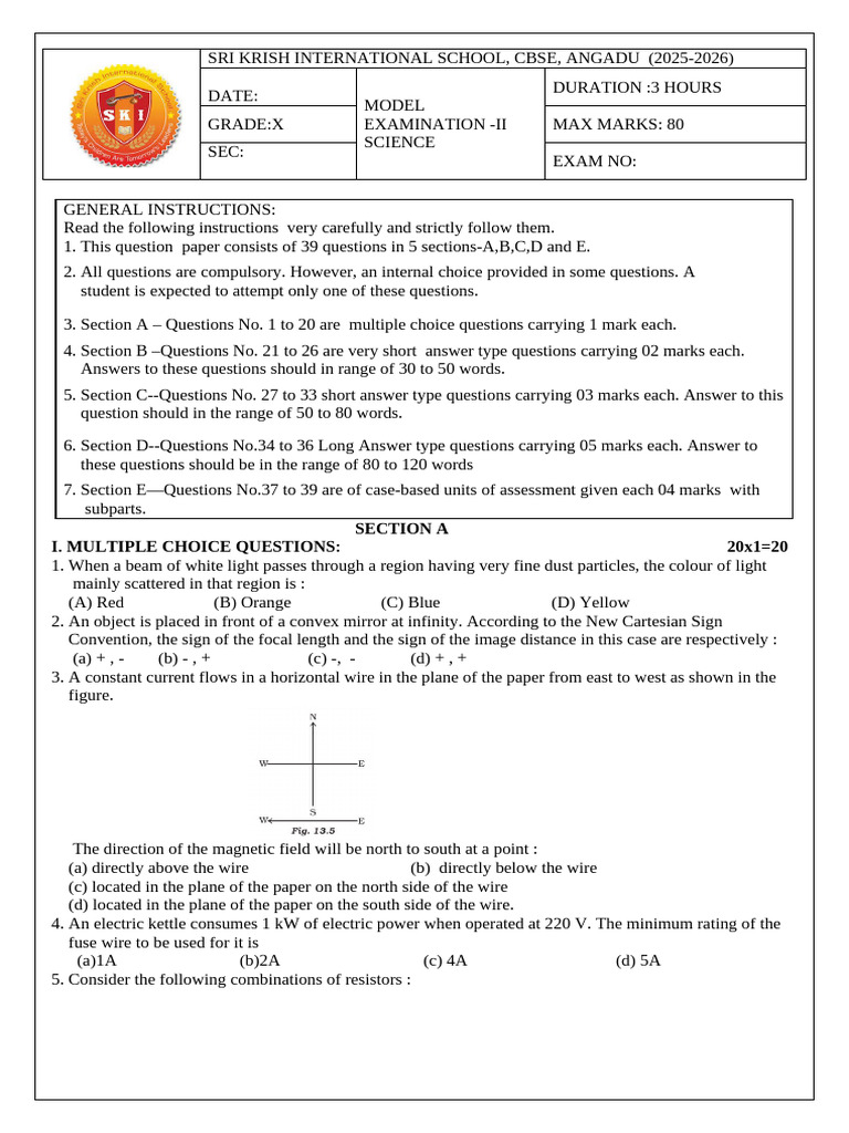 Grade-10 Modelexam-II Science QP | PDF