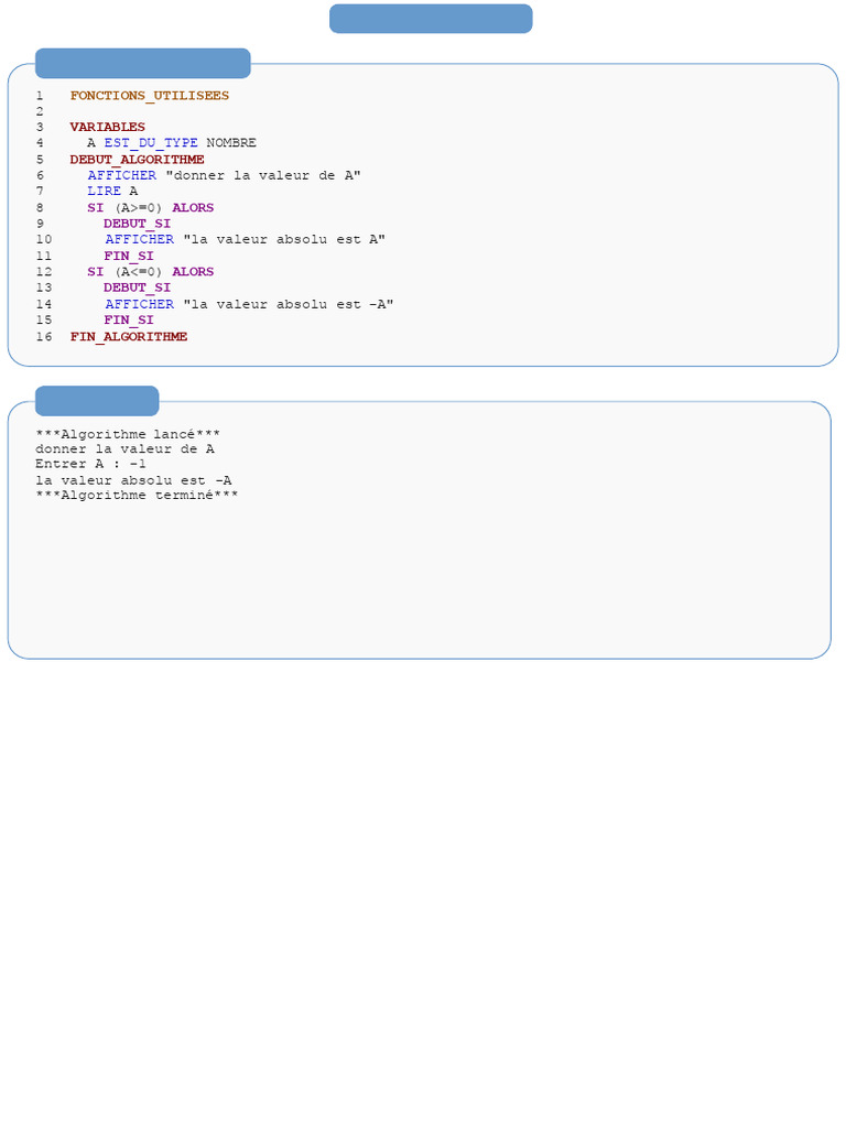 Algorithmes de base en programmation | PDF