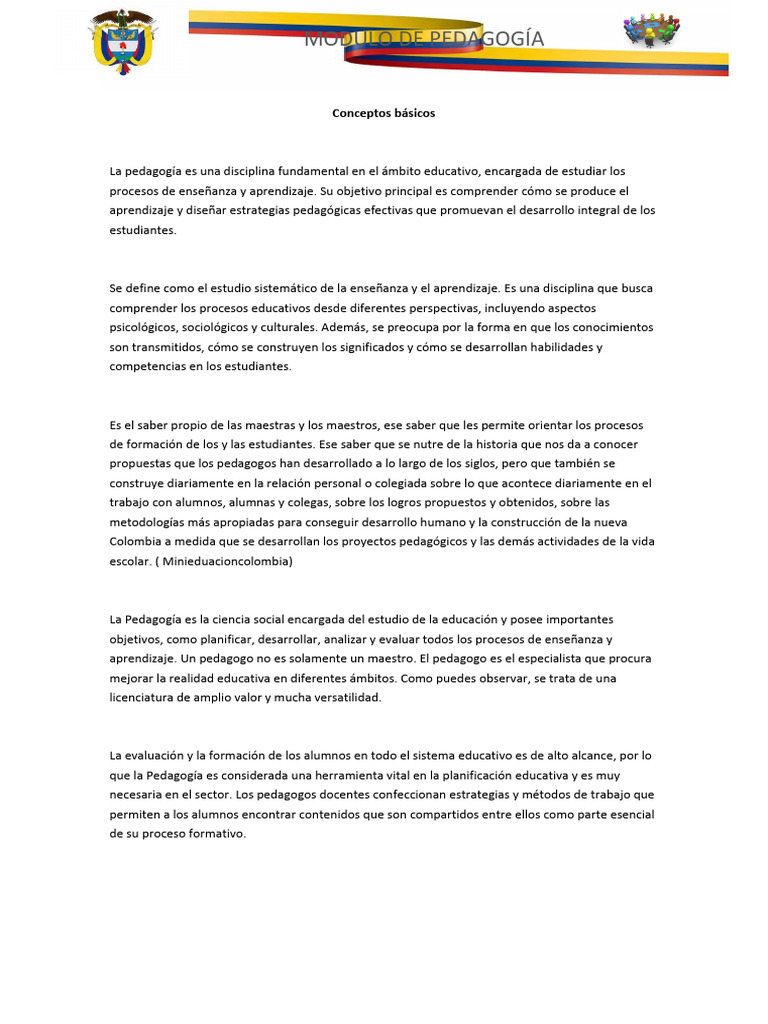 Fundamentos y Modelos de Pedagogía | PDF | Plan de estudios | Enseñando