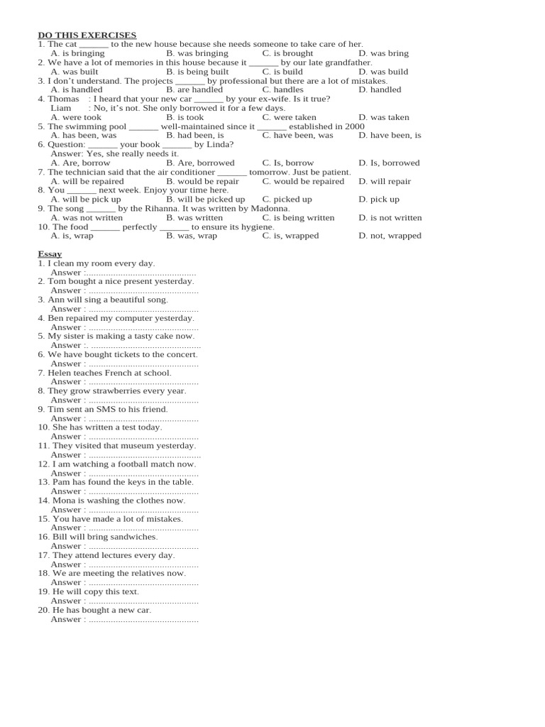 English Grammar Exercises and Answers | PDF | Chess Openings | Chess