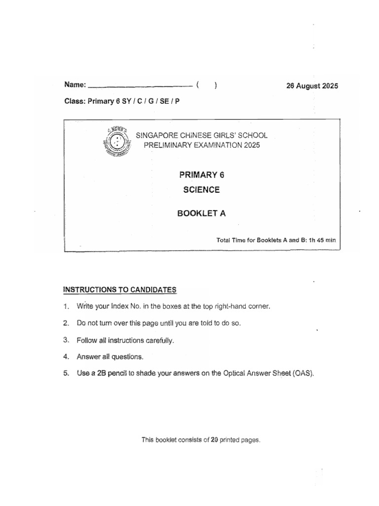 Primary 6 Science Exam Paper 2025 | PDF | Heat | Water Vapor