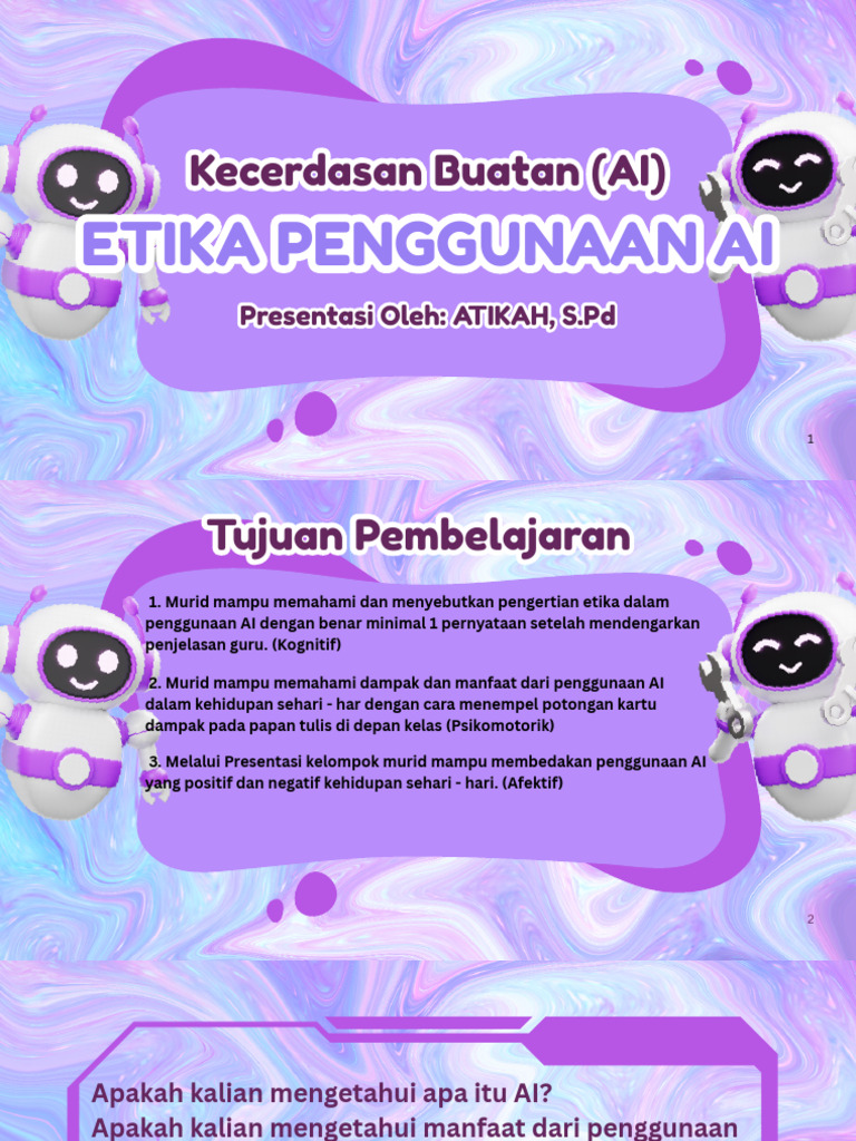 Etika Penggunaan Kecerdasan Buatan | PDF