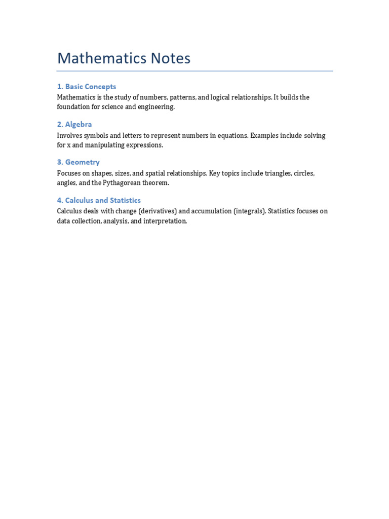 Math Notes | PDF