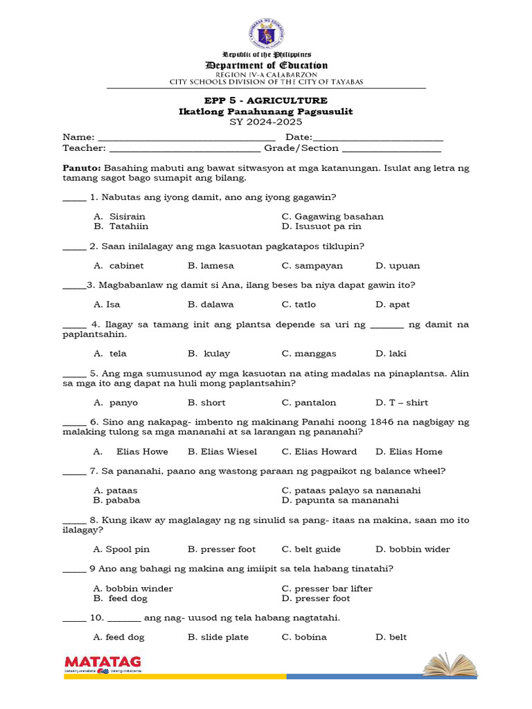 EPP Grade 5 Q3 For PDF | PDF
