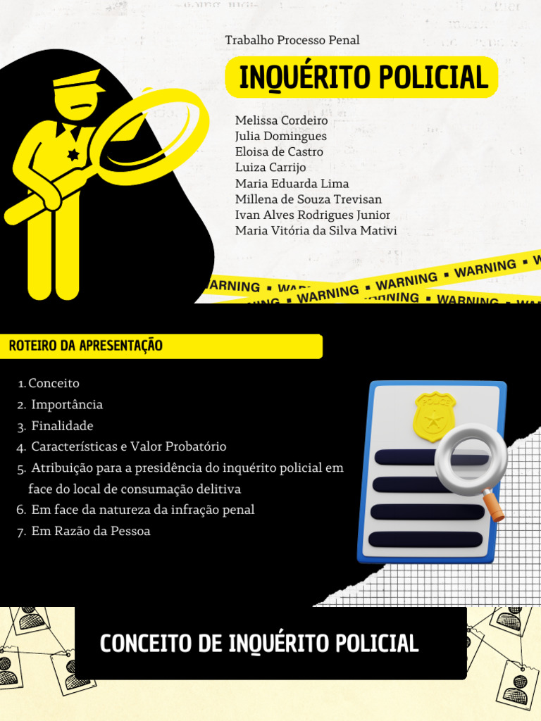 Apresentação Inquérito Policial - PDF 3 | PDF | Crimes | Crime e Violência