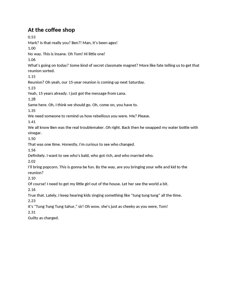 At The Coffee Shop | PDF