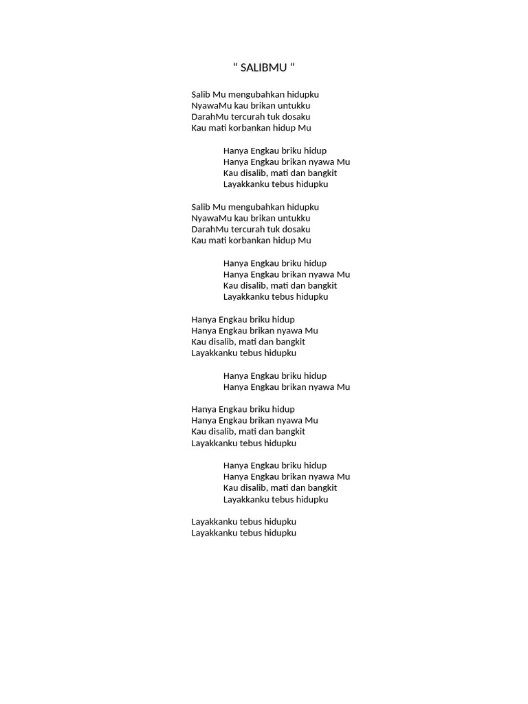 Lirik Lagu "Salibmu" | PDF