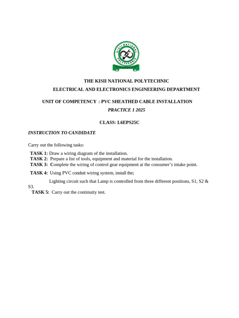 PVC Sheathed Cable Installation Guide | PDF | Electrical Wiring ...