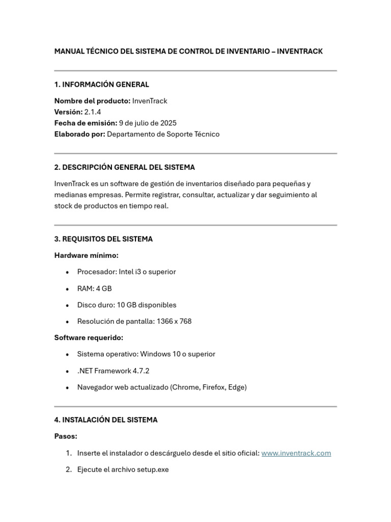 Manual Técnico InvenTrack 2.1.4 | PDF | Circuito cerrado de televisión ...