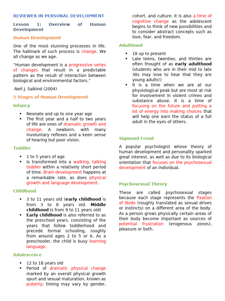 Stages of Human Development Explained | PDF | Identity (Social Science ...
