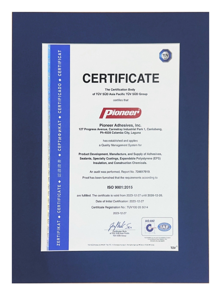 Iso 9001 Certificate | PDF