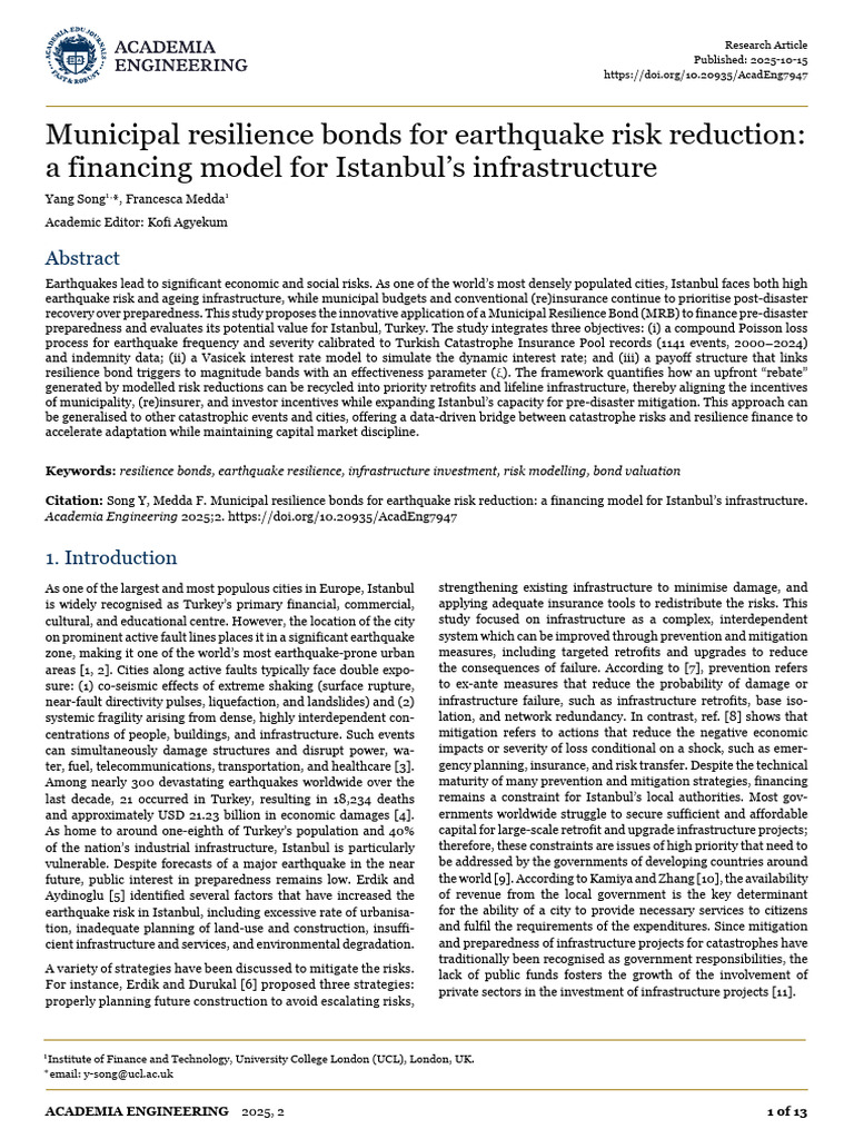 Municipal Resilience Bonds for Istanbul | PDF | Bonds (Finance) | Investing