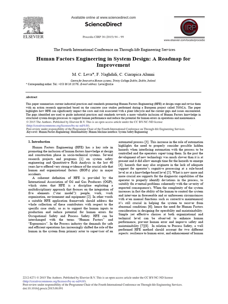 Human Factors Engineering in Design | PDF | Reliability Engineering ...