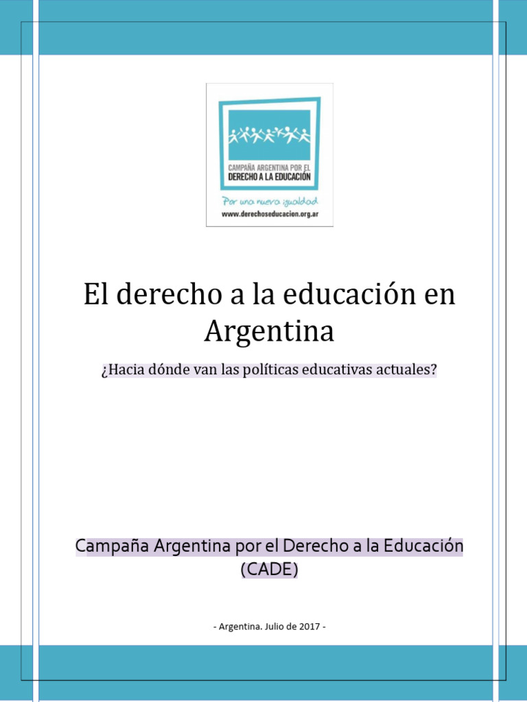 Políticas educativas y derecho a la educación en Argentina | PDF ...
