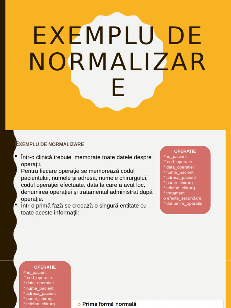 12 Inf - Exemplu de Normalizare Corectat | PDF