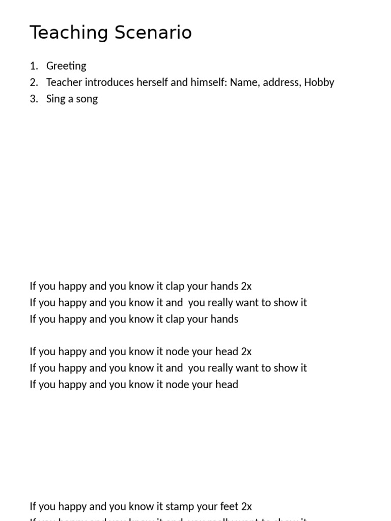 Teaching Scenario 1 | PDF