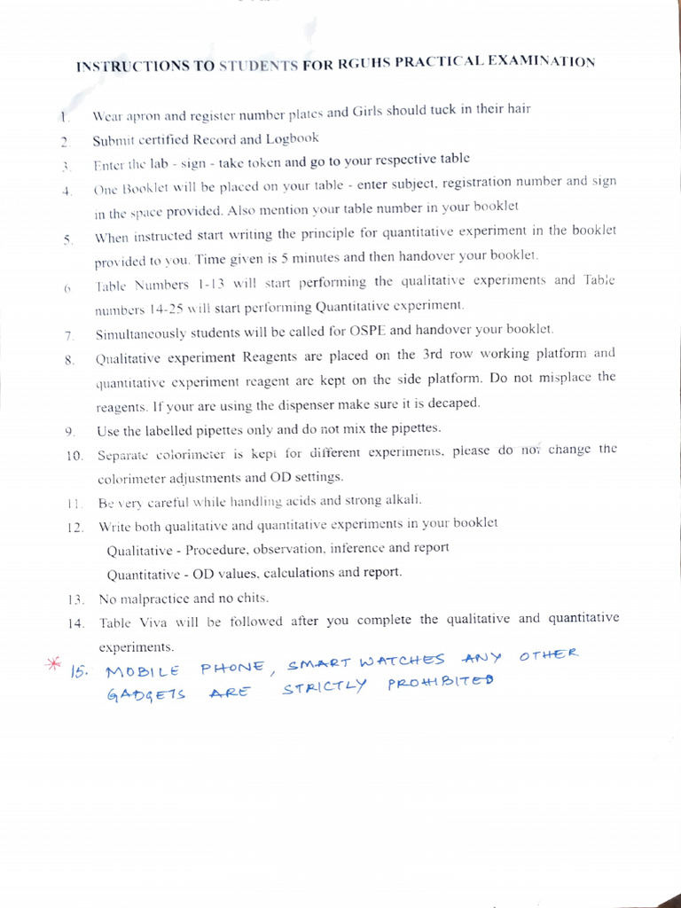 Instructions For Practical University Exam | PDF