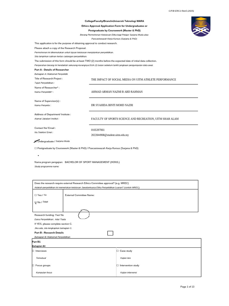 C.F.B. ERC 1 Application Form V2025 (2) (Repaired) | PDF | Risk ...