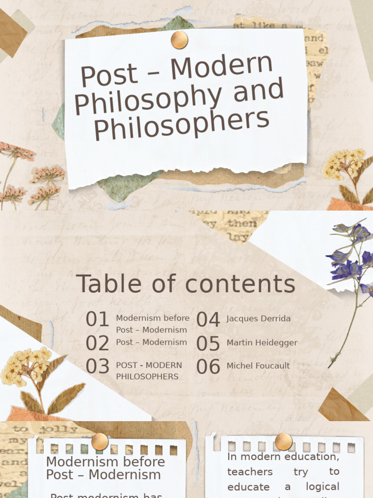 Edu Tc03 Post Modern Philosophy | PDF | Postmodernism | Deconstruction