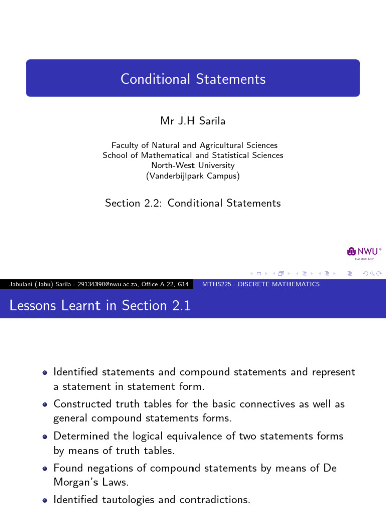 Understanding Conditional Statements | PDF | If And Only If | Truth