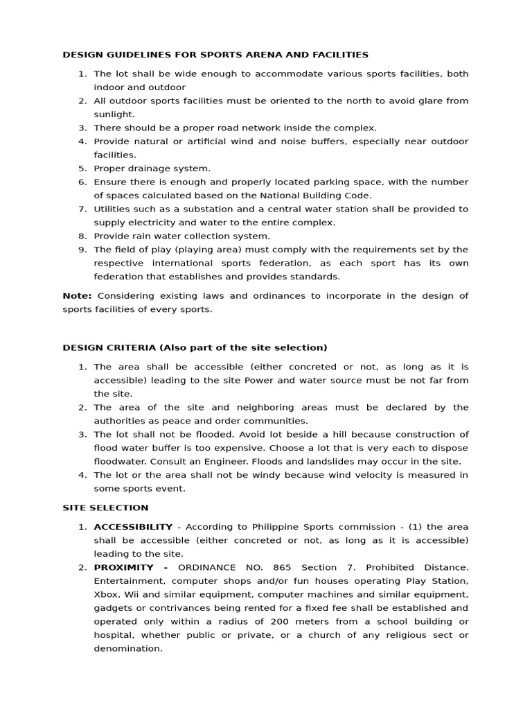 Sports Complex Design Guidelines PH | PDF | Flood